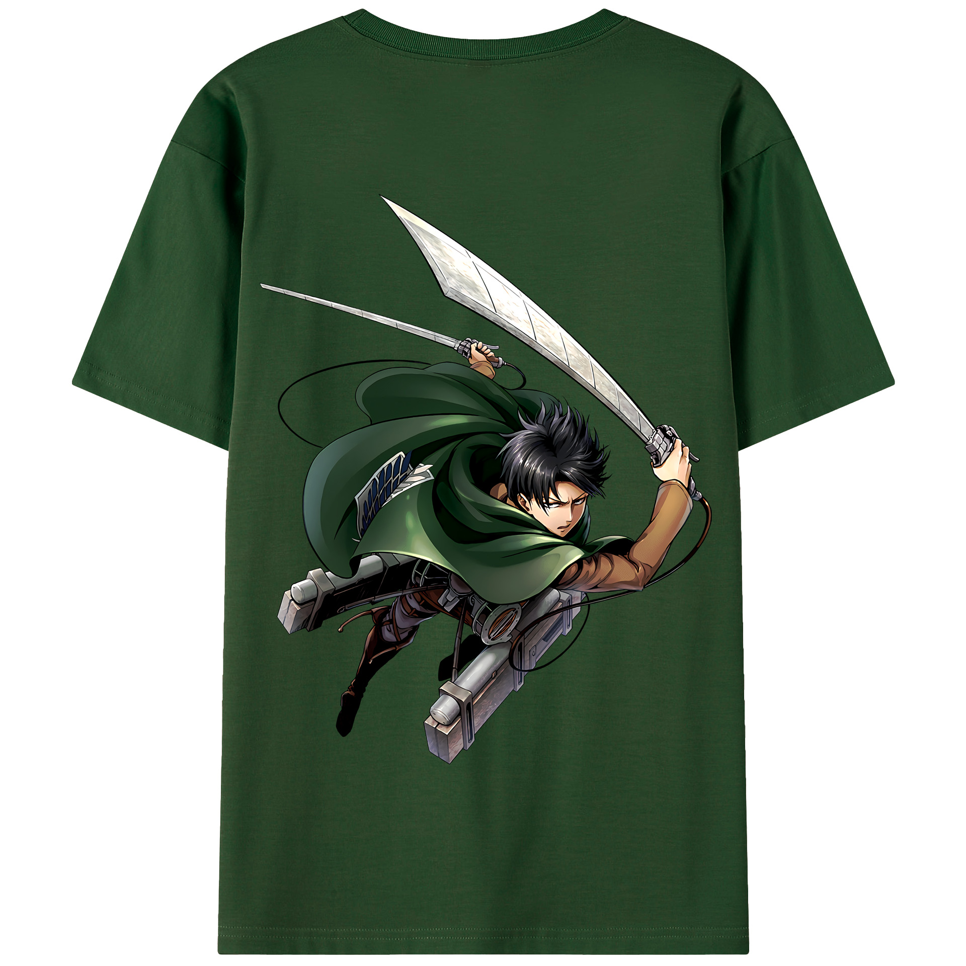 （画像用） 進撃の巨人 リヴァイ·アッカーマン Attack on Titan Levi Ackerman 綿100％半袖Tシャツ（背面プリント）